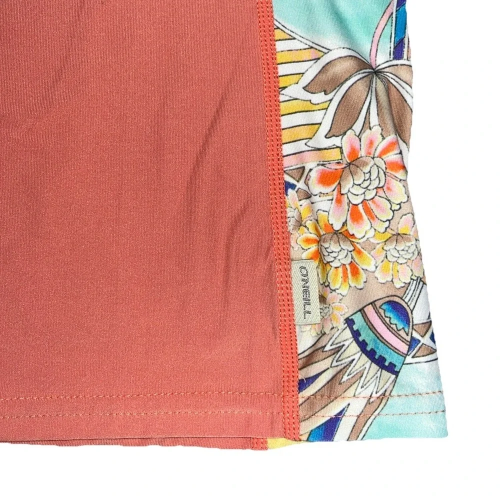 O'NEILL Womens Arta Geo Rash Guard‎ S/S Swim Shirt Multicolor Large L NWT New